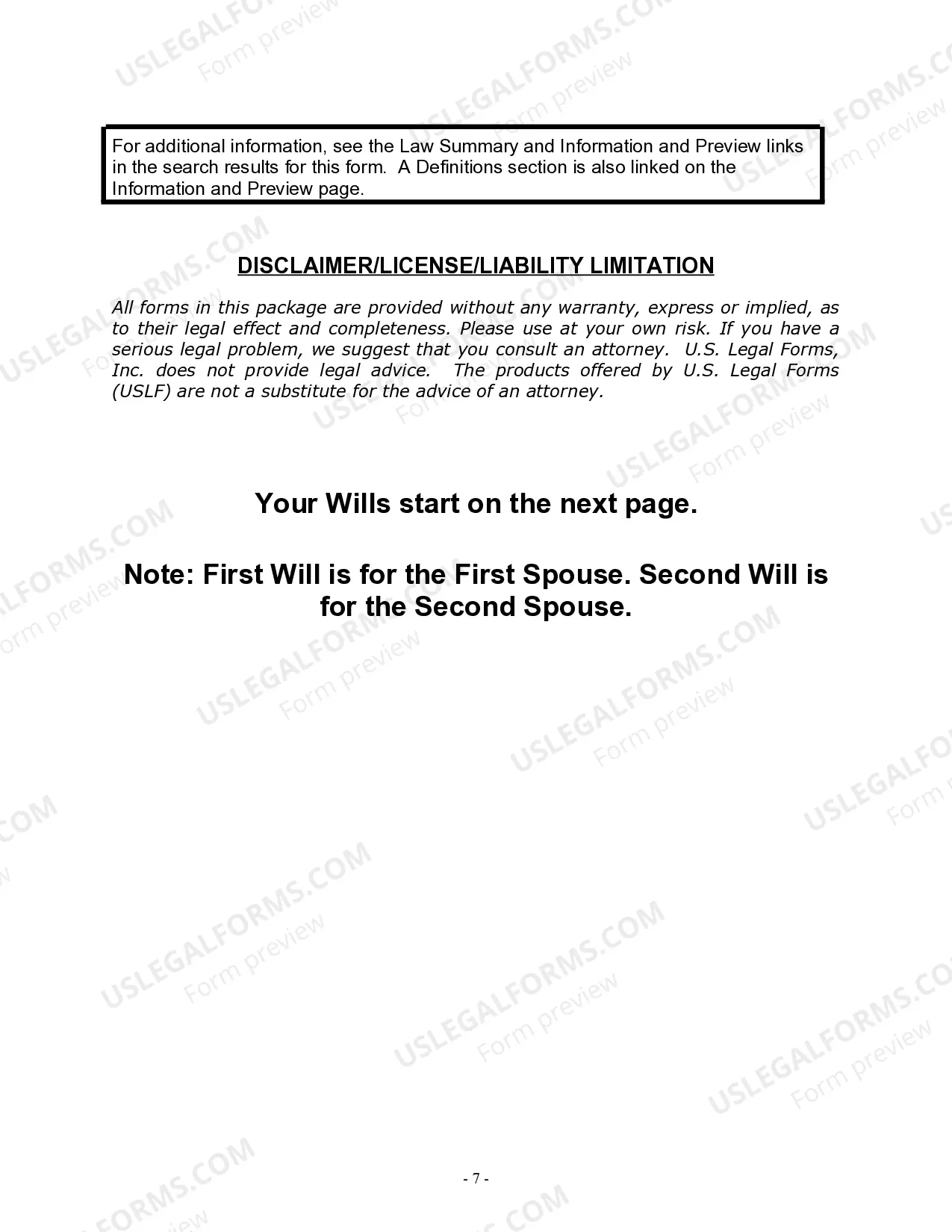 Preview Mutual Wills Package with Last Wills and Testaments for Married Couple with Adult and Minor Children
