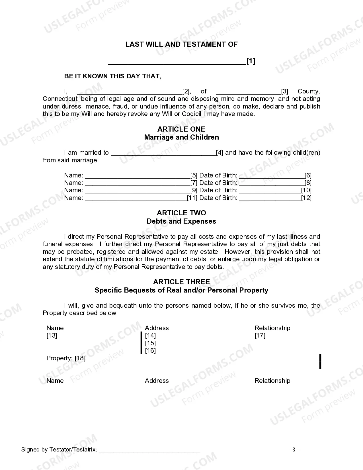 Preview Mutual Wills Package with Last Wills and Testaments for Married Couple with Adult and Minor Children