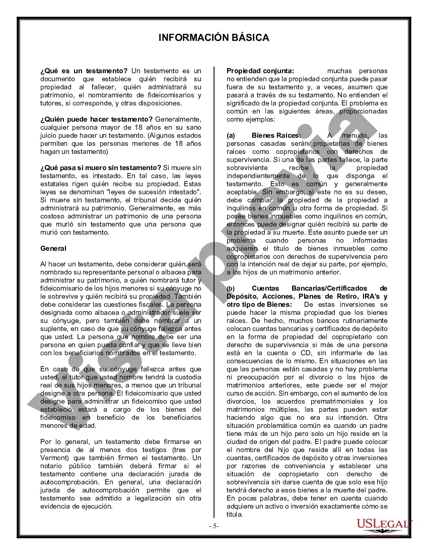 Preview Formulario de testamento y última voluntad legal para viuda o viudo con hijos adultos
