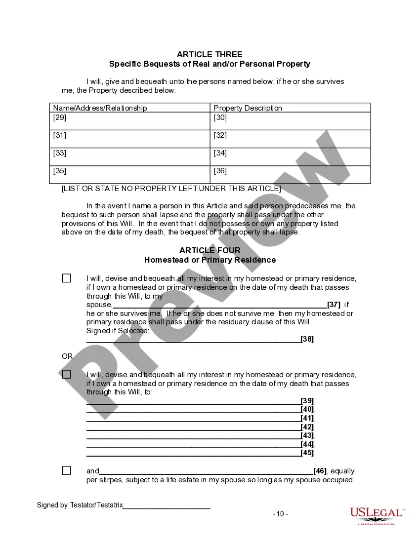 Preview Last Will and Testament for Divorced and Remarried Person with Mine, Yours and Ours Children