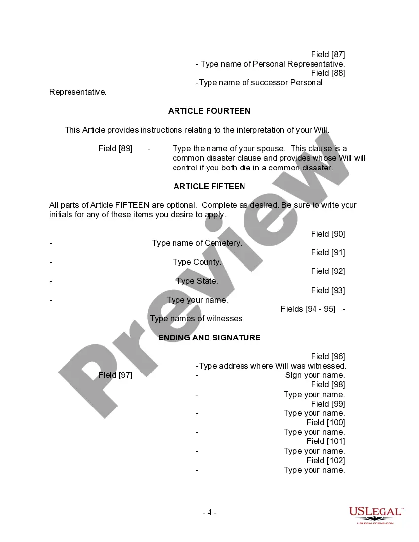 Preview Last Will and Testament for Divorced and Remarried Person with Mine, Yours and Ours Children