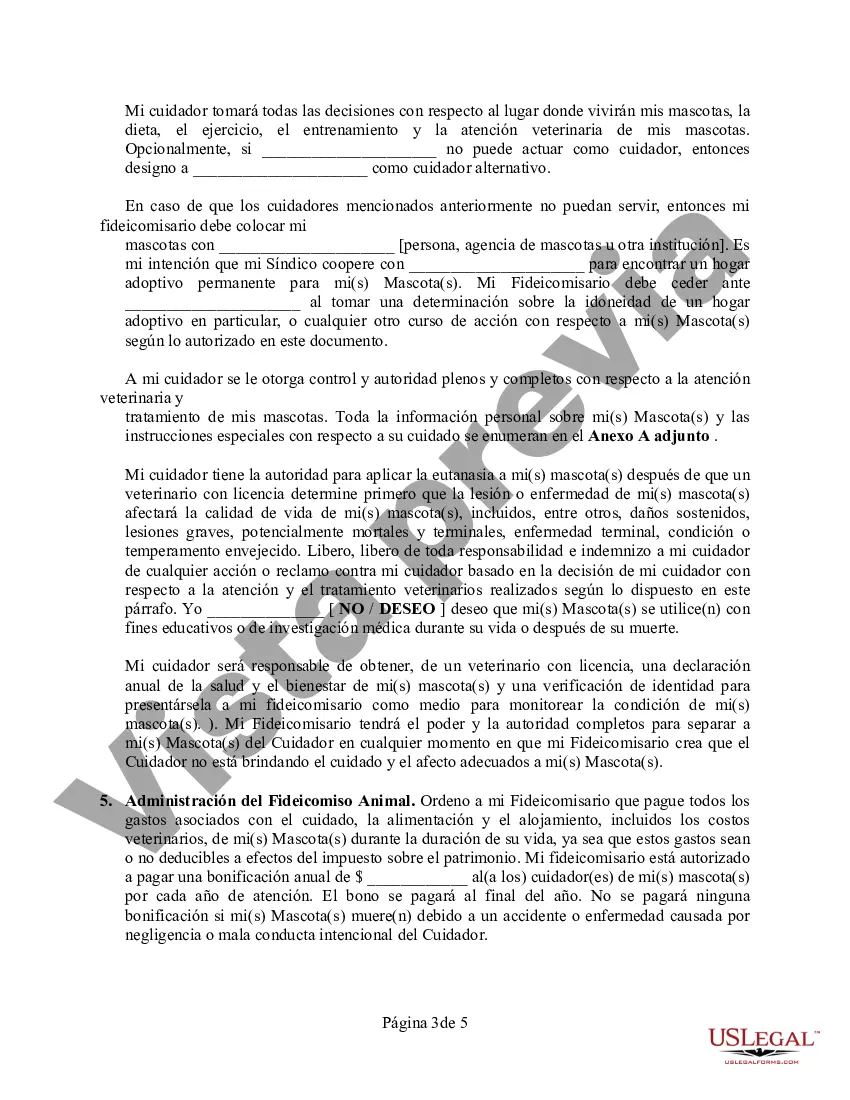 Preview Codicilo al formulario de testamento para enmendar su testamento - Testamentary Pet Trust