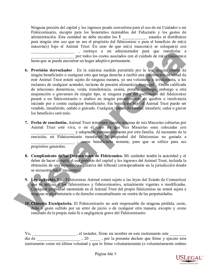 Preview Codicilo al formulario de testamento para enmendar su testamento - Testamentary Pet Trust