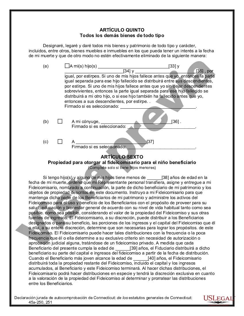 Preview Última voluntad y testamento para otras personas