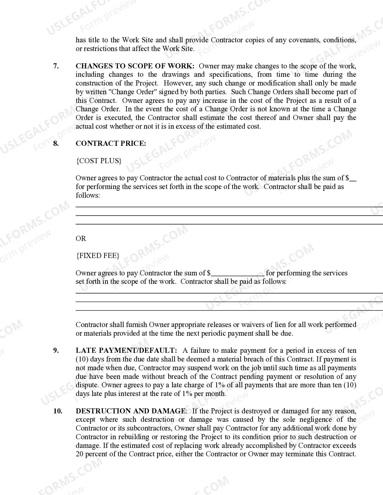 Preview HVAC Contract for Contractor