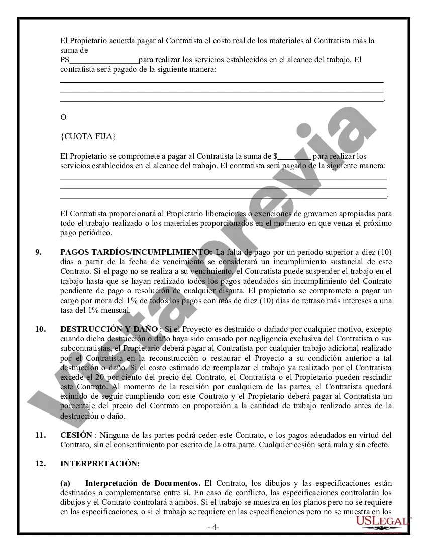 Preview Contrato de paisajismo para contratista