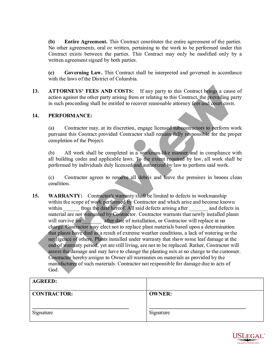 page 4 Landscape Contract for Contractor preview