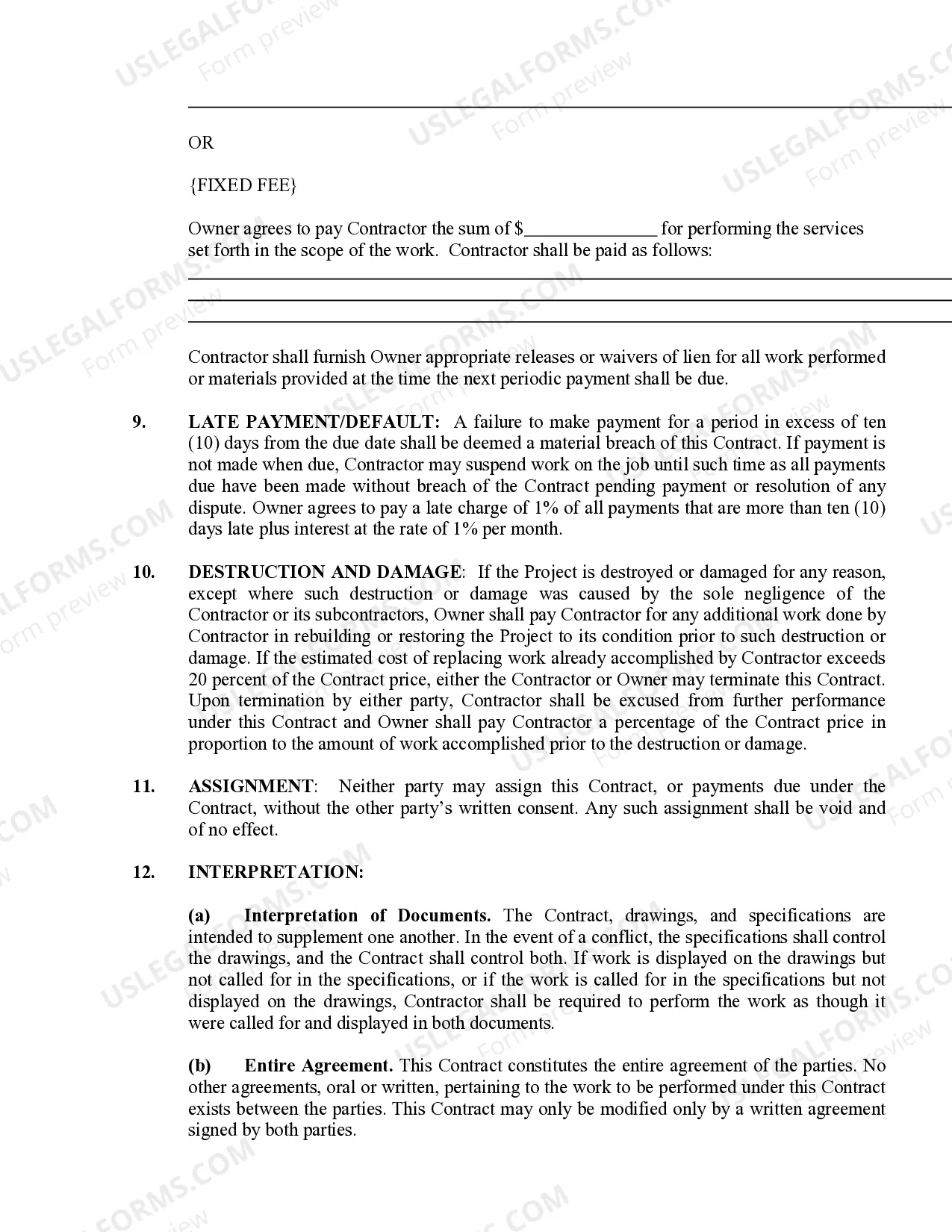 Preview Landscape Contract for Contractor