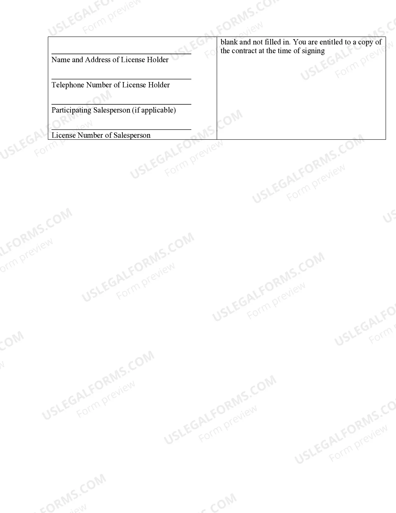 Preview Landscape Contract for Contractor