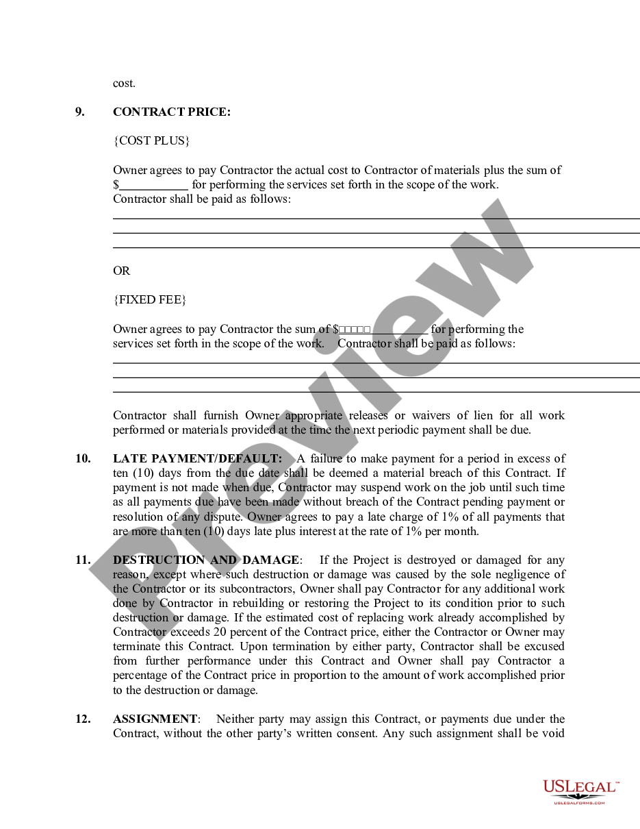 page 3 Renovation Contract for Contractor preview