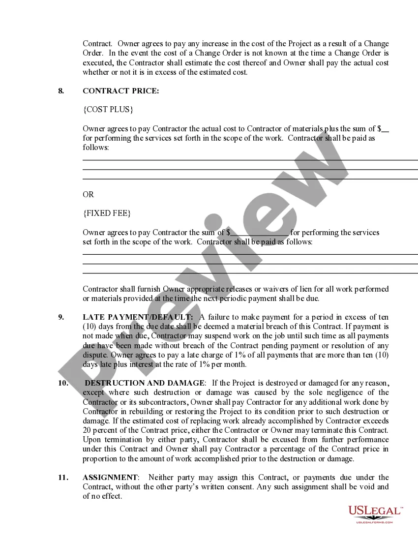 Preview Security Contract for Contractor
