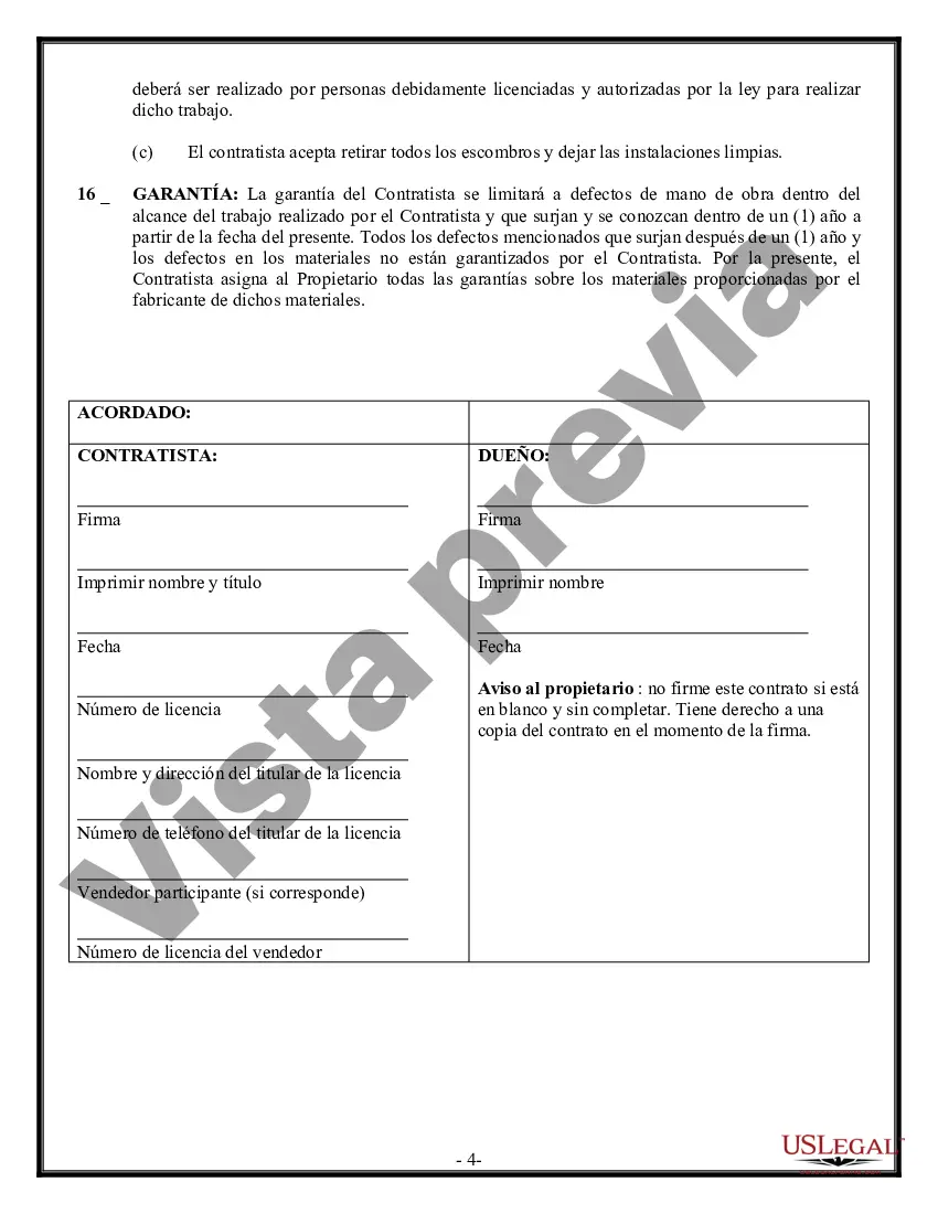 Preview Contrato de pavimentación para contratista