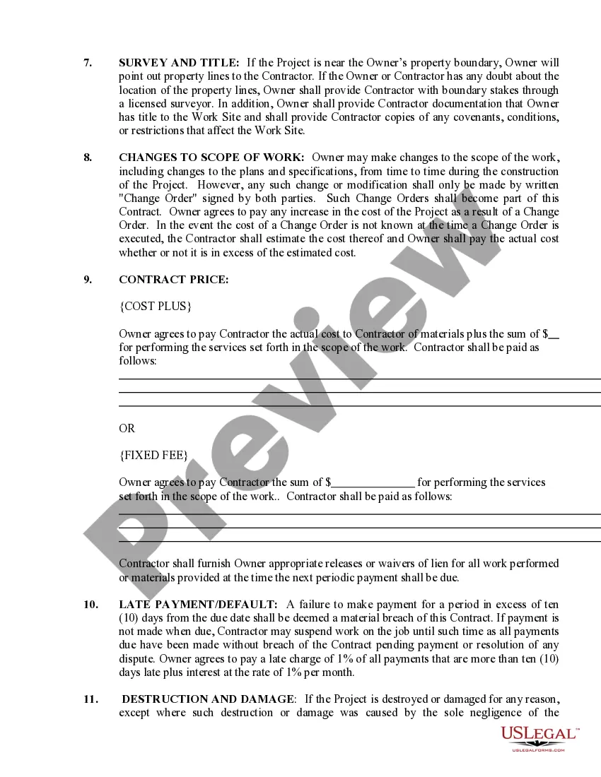 Preview Site Work Contract for Contractor