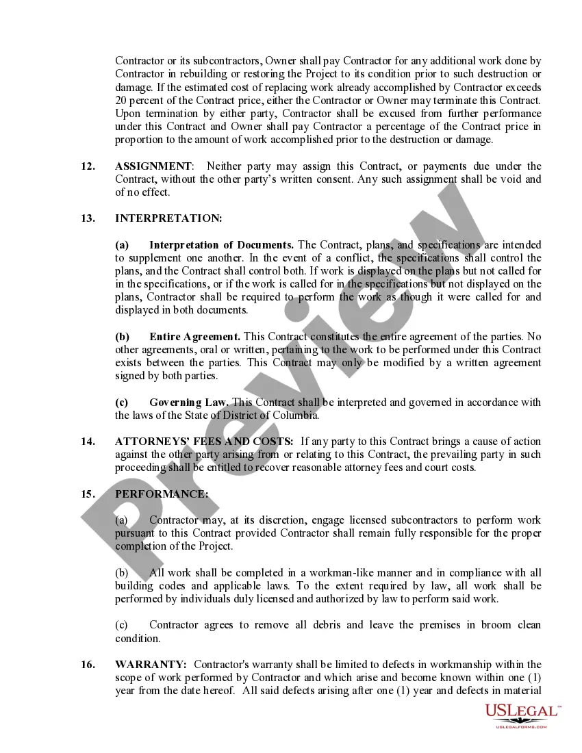 Preview Site Work Contract for Contractor