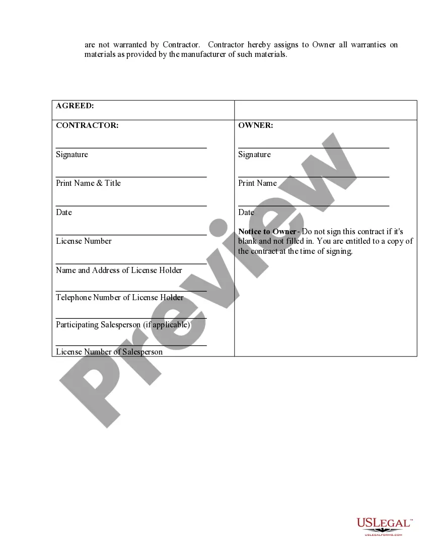 Preview Site Work Contract for Contractor