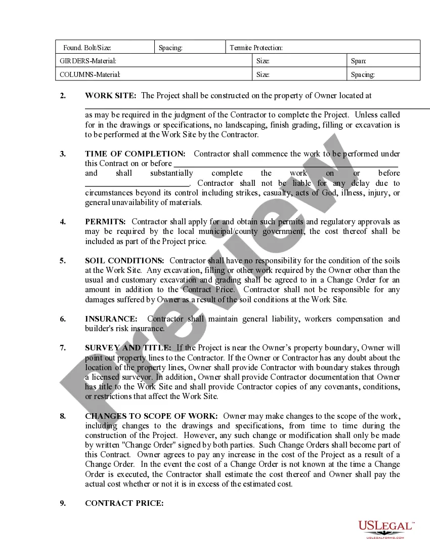 Preview Foundation Contract for Contractor