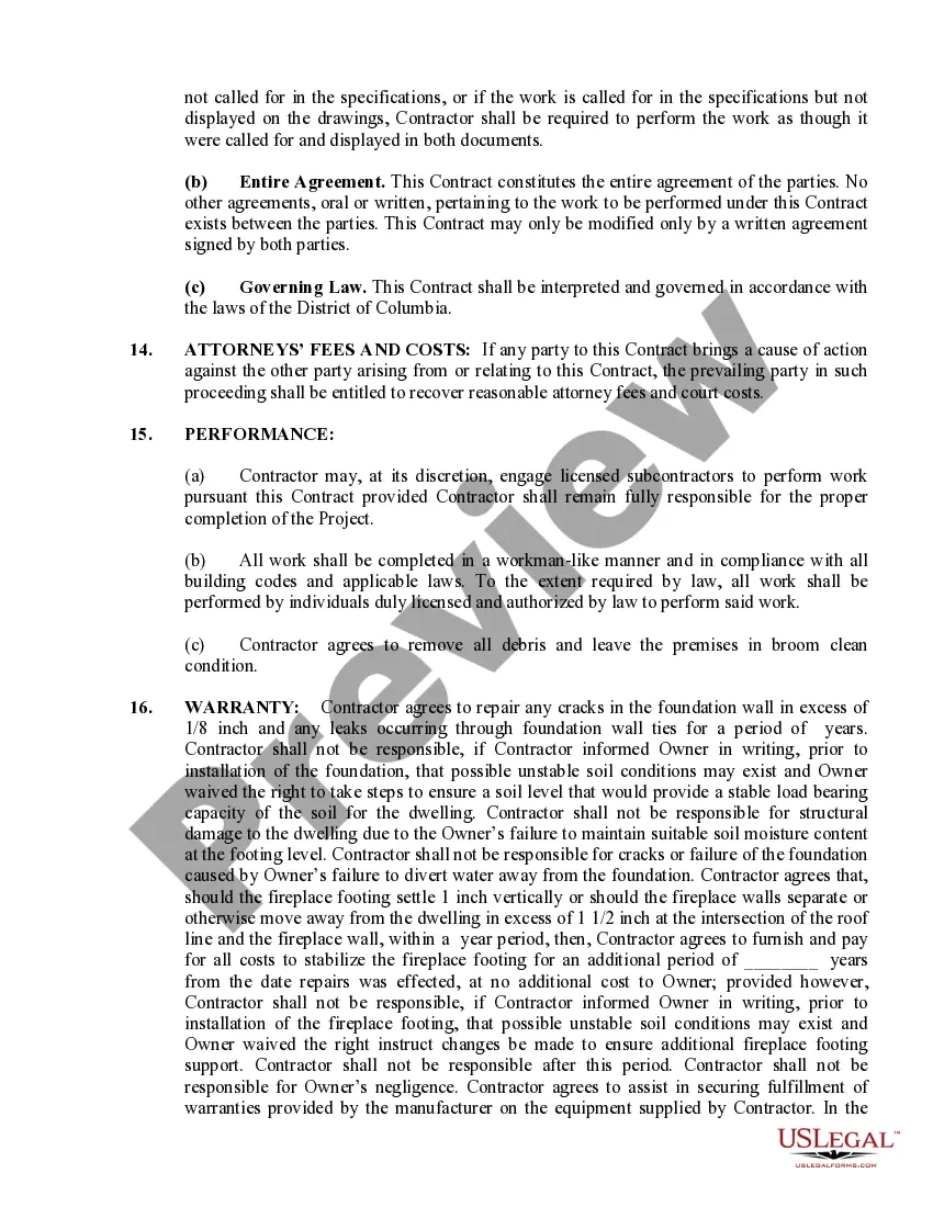 Preview Foundation Contract for Contractor