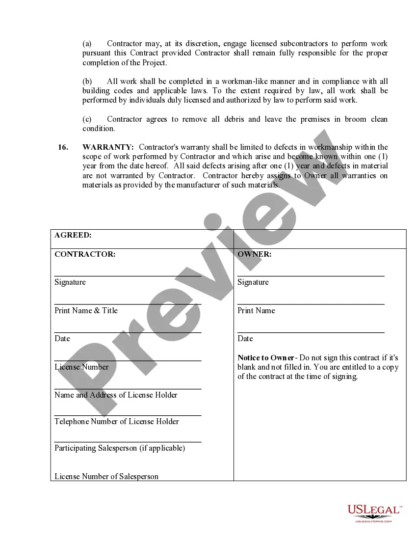 Preview Flooring Contract for Contractor