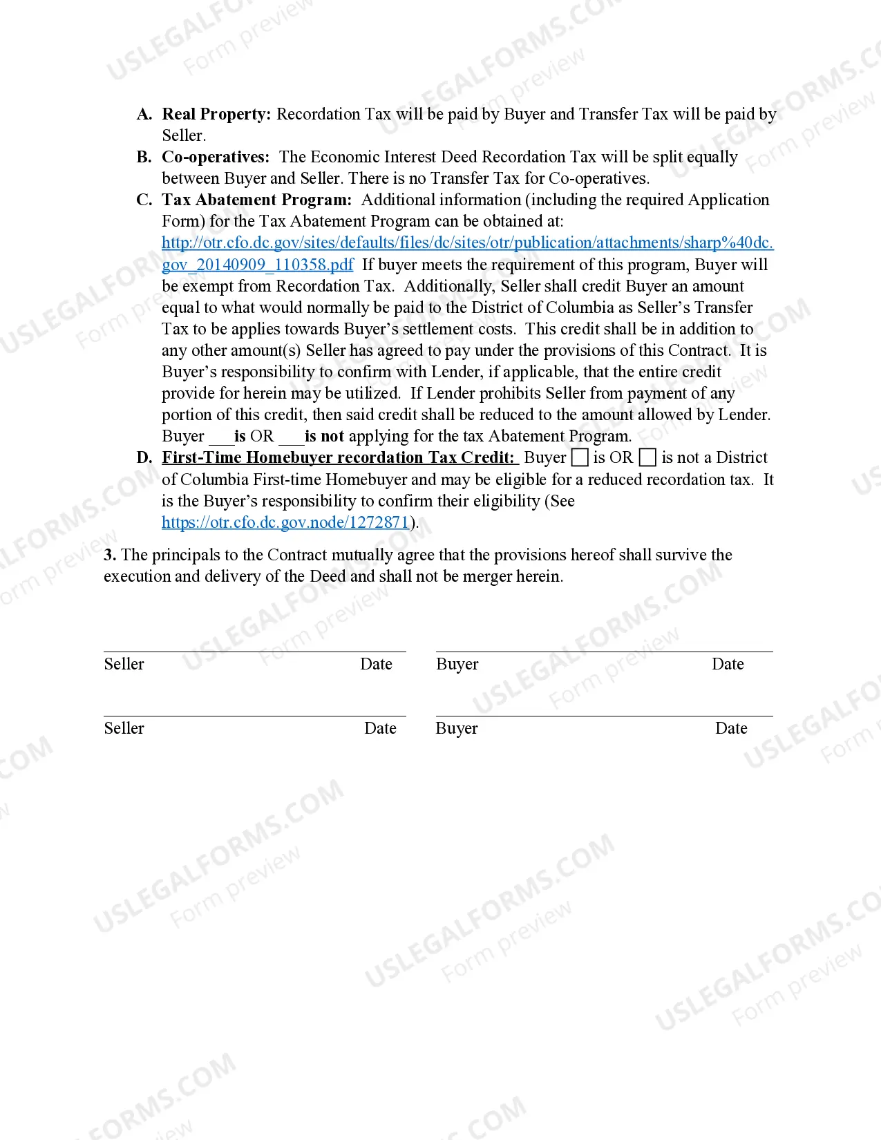 Preview Jurisdictional Disclosure and Addendum to Sale Contract for District of Columbia