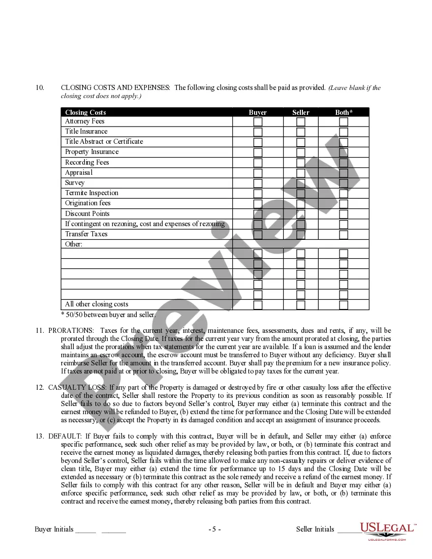 Preview Contract for Sale and Purchase of Real Estate with No Broker for Residential Home Sale Agreement
