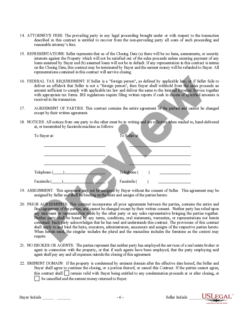 Preview Contract for Sale and Purchase of Real Estate with No Broker for Residential Home Sale Agreement
