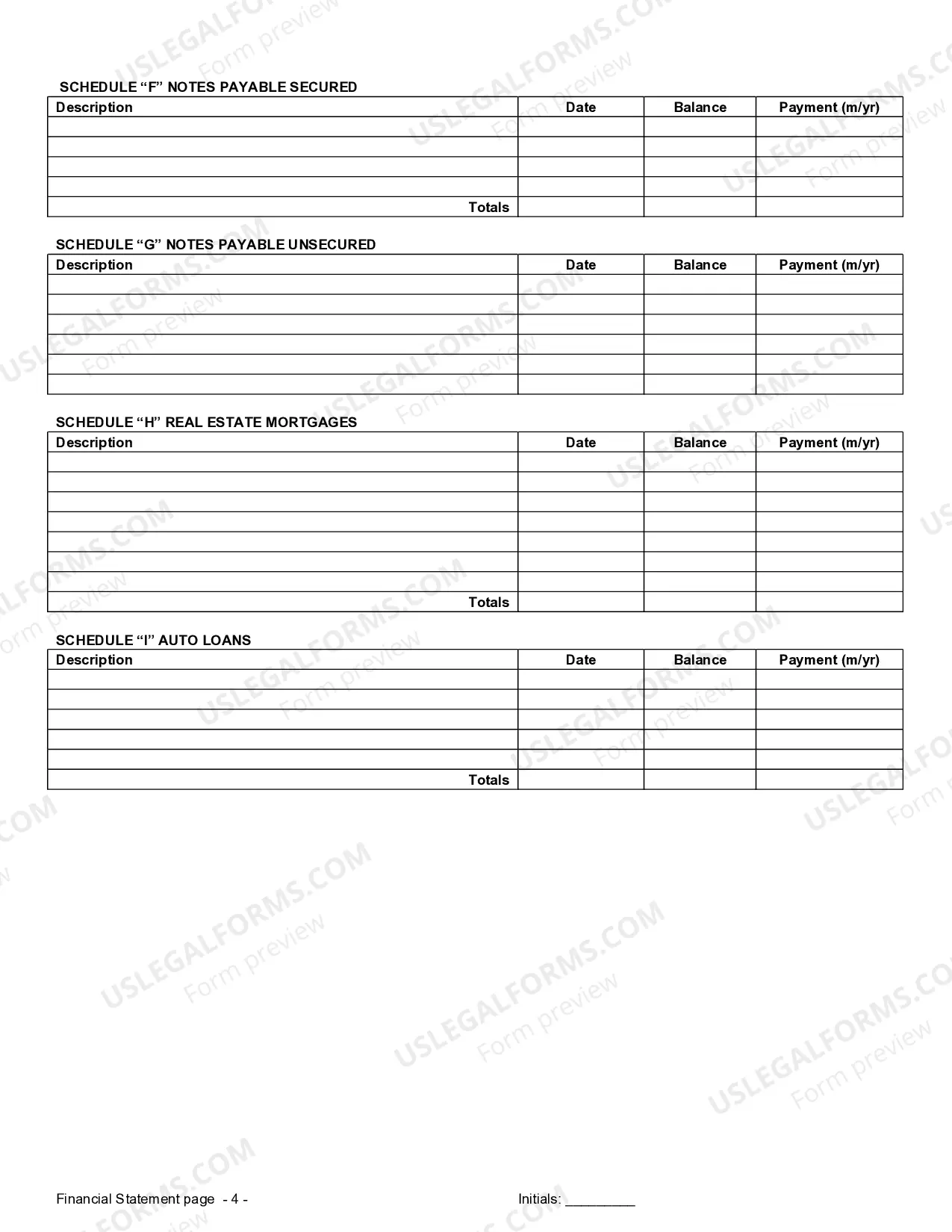 Preview Financial Statements only in Connection with Prenuptial Premarital Agreement