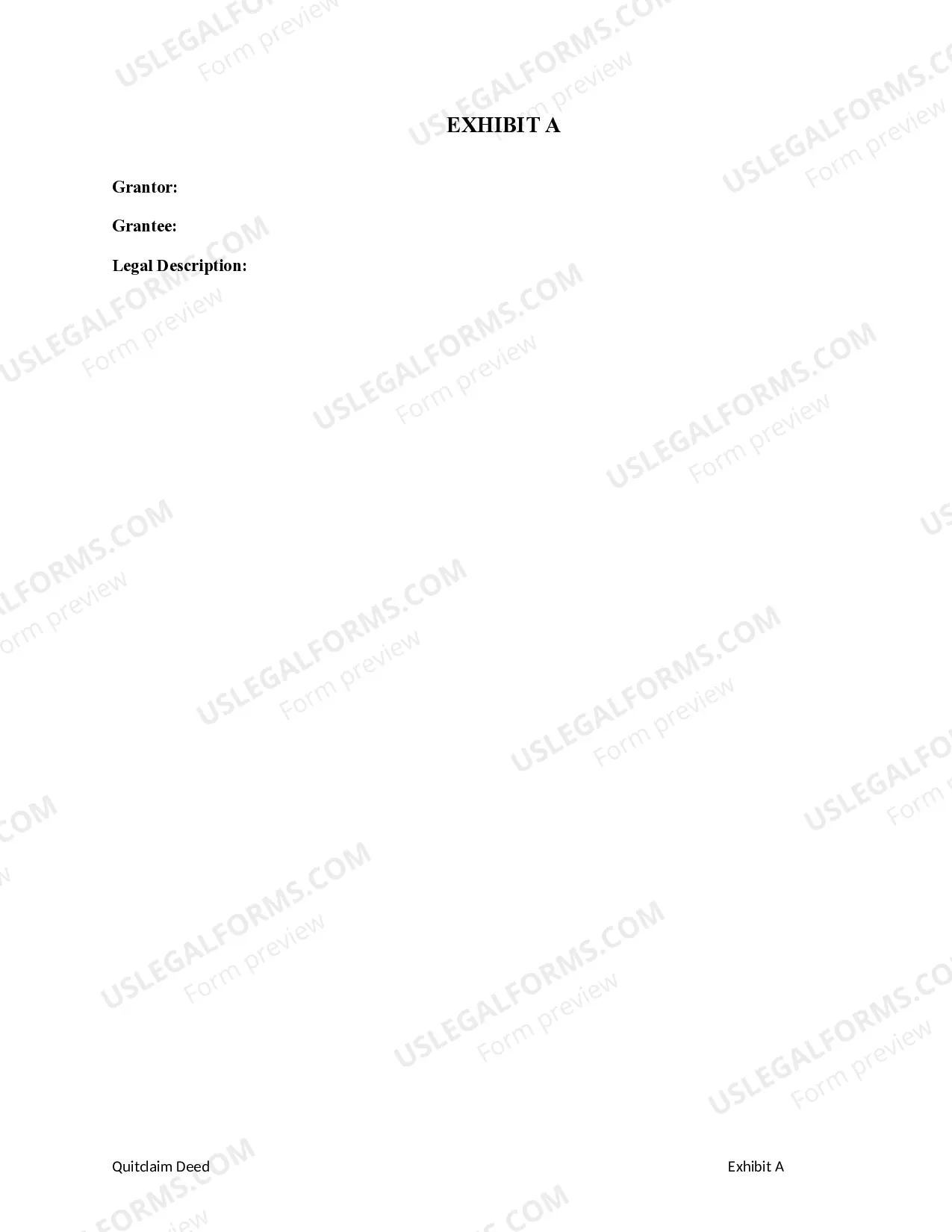 Preview Quitclaim Deed - Individual to Individual