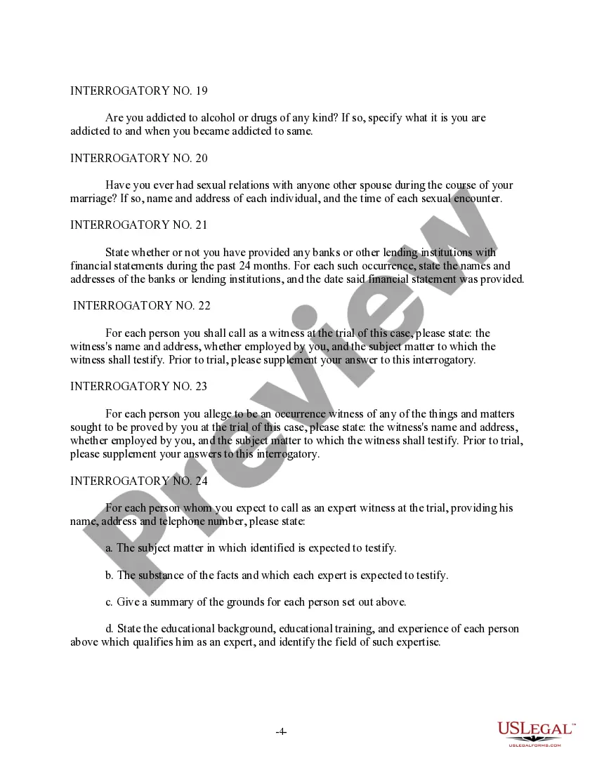 Preview Discovery Interrogatories from Plaintiff to Defendant with Production Requests
