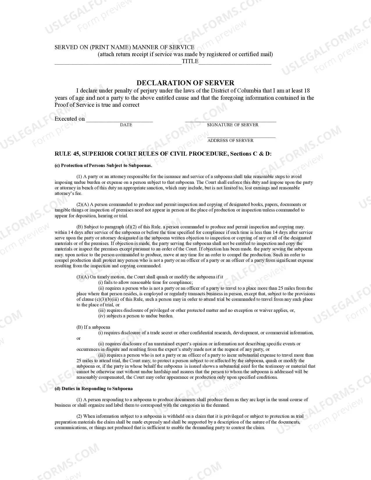 Preview Subpoena for Cases in Small Claims Court