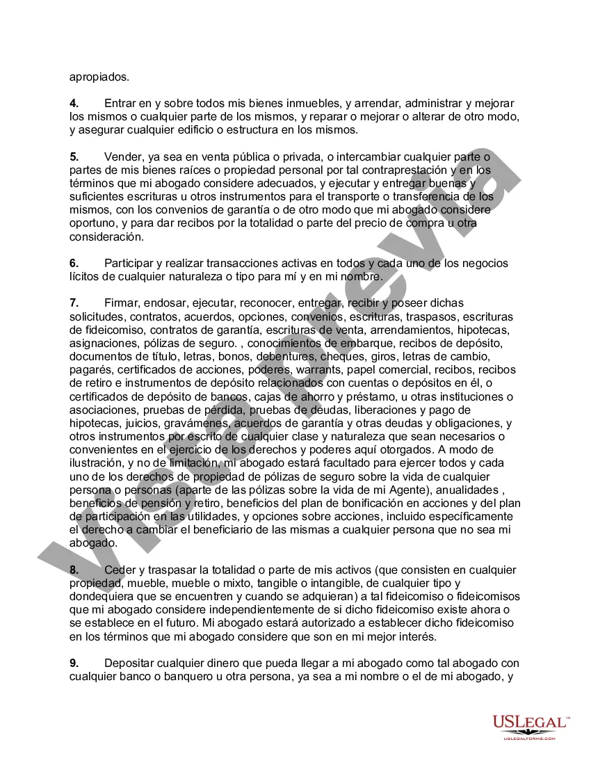 Preview Poder notarial general y duradero de Springing