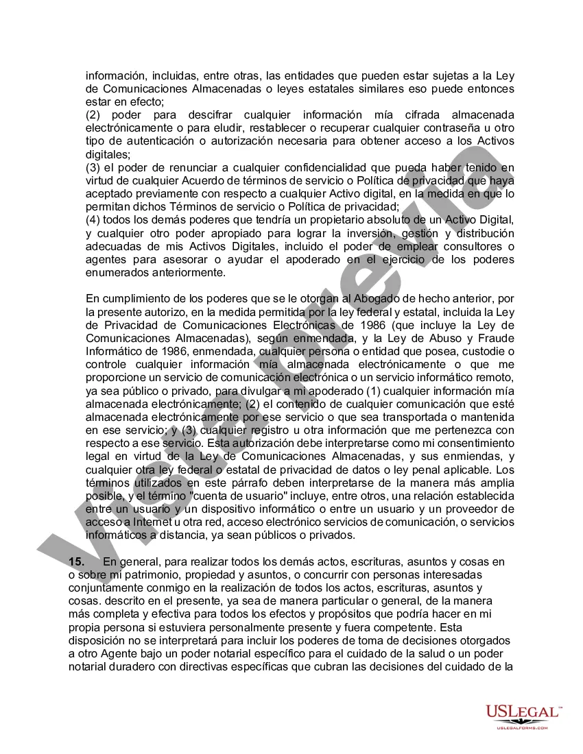 Preview Poder notarial general y duradero de Springing