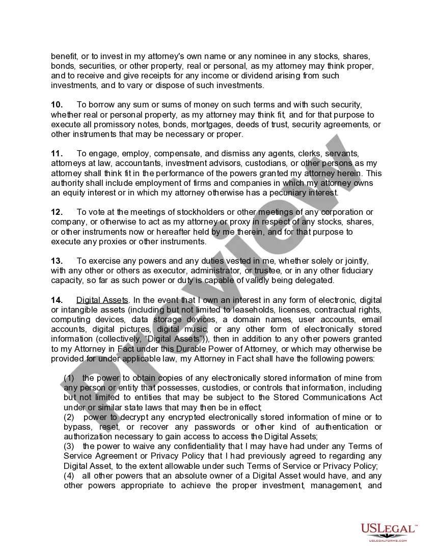 Preview Springing General and Durable Power of Attorney