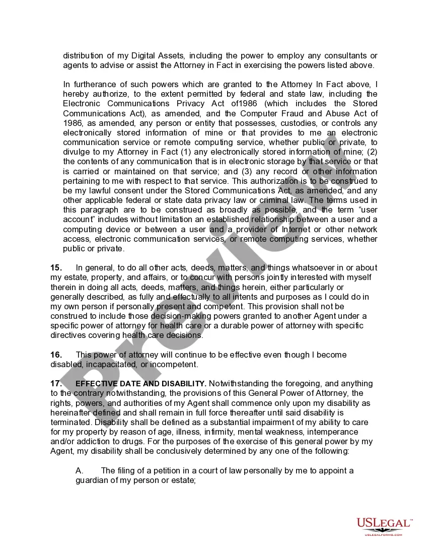 Preview Springing General and Durable Power of Attorney