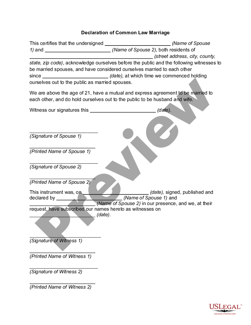 Affidavit Of Common Law Marriage Ontario