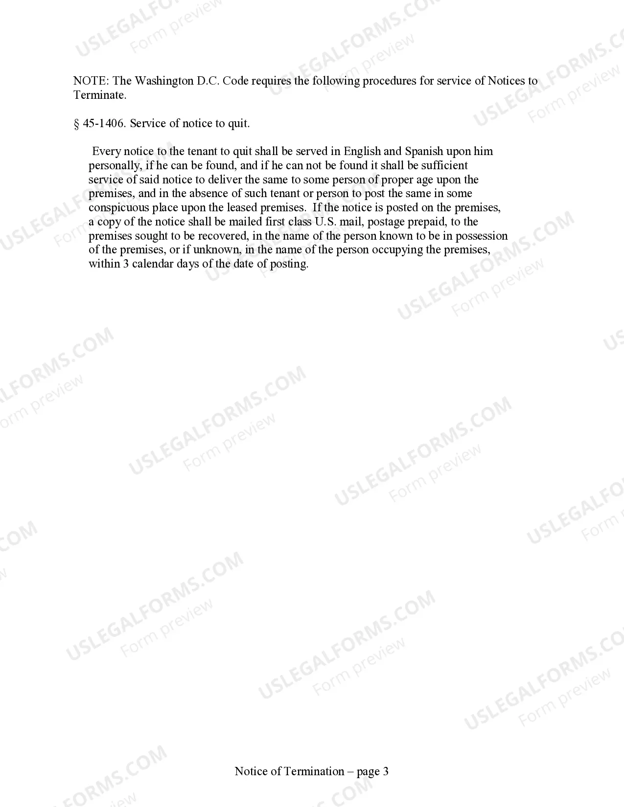 Preview 30 Day Notice to Terminate Tenancy at Will for Residential from Landlord to Tenant