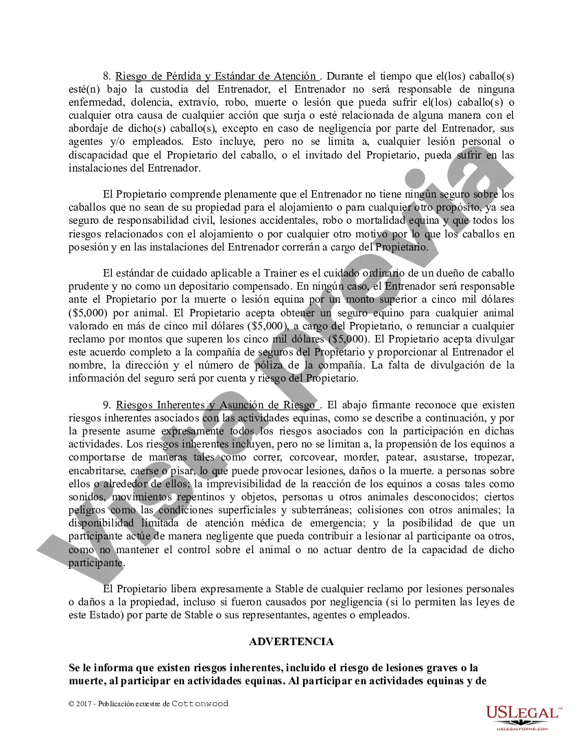Preview Contrato de Entrenamiento - Caballo Equino Formas