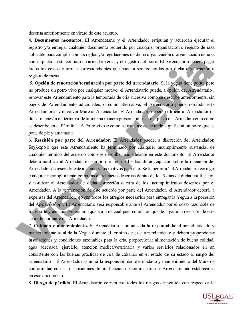 Preview Acuerdo de Arrendamiento de Yegua de Cría del Distrito de Columbia