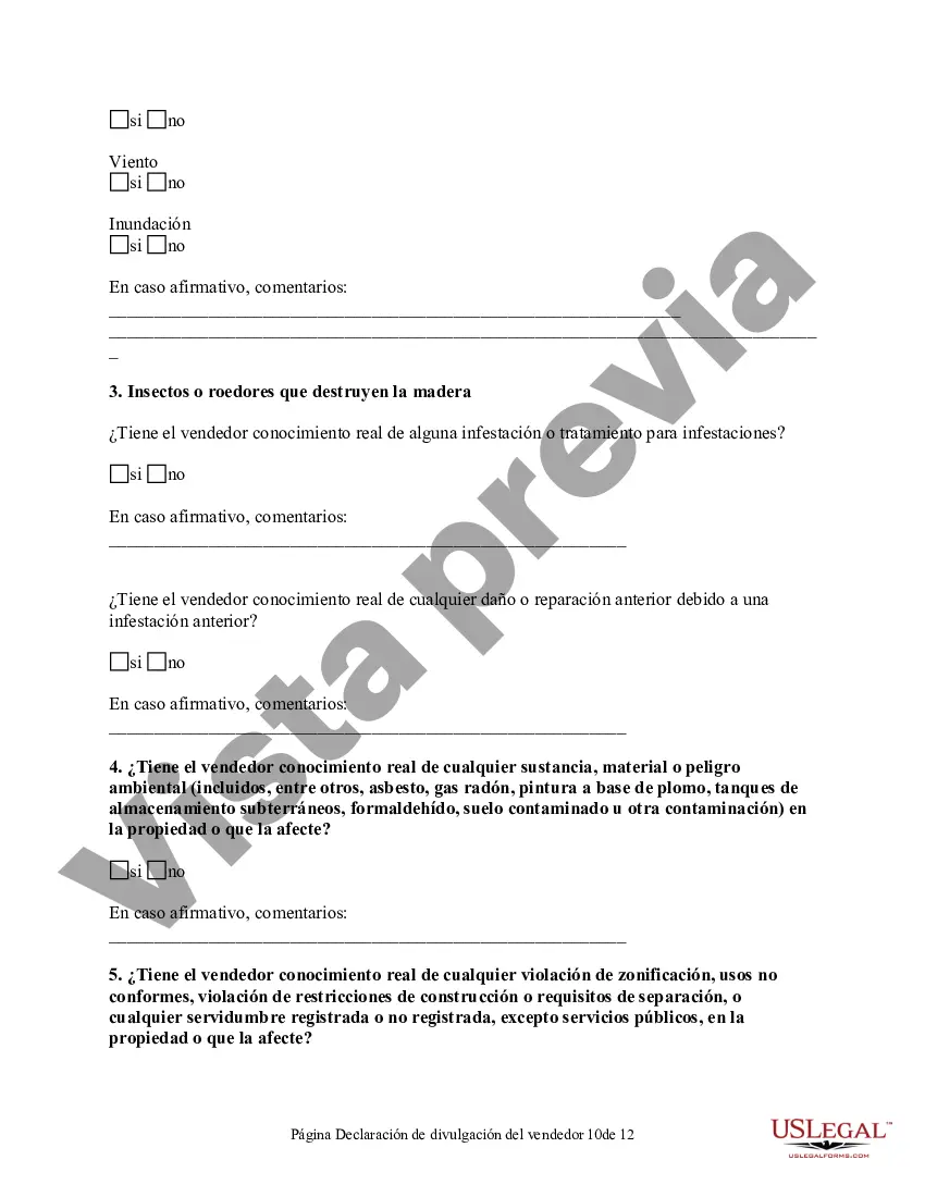 Preview Declaración de Divulgación de Ventas de Bienes Raíces Residenciales