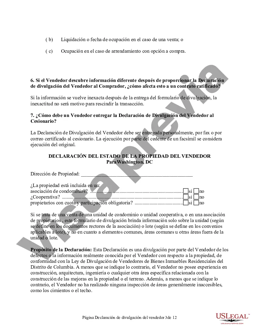 Preview Declaración de Divulgación de Ventas de Bienes Raíces Residenciales