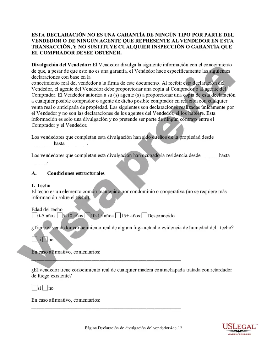 Preview Declaración de Divulgación de Ventas de Bienes Raíces Residenciales