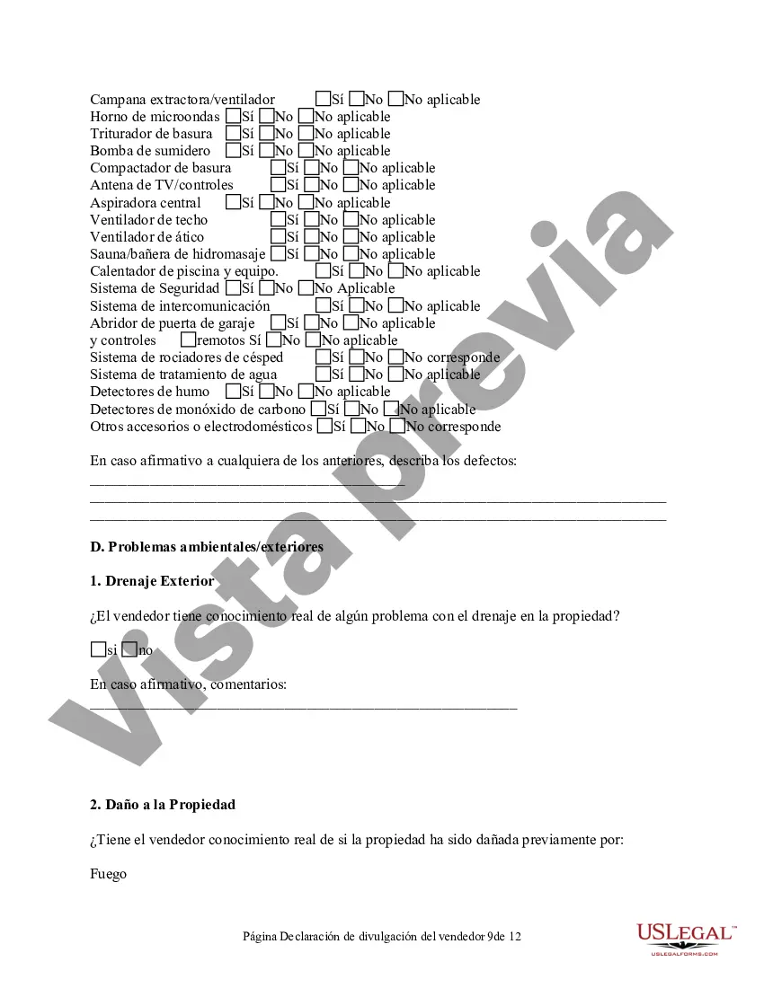 Preview Declaración de Divulgación de Ventas de Bienes Raíces Residenciales