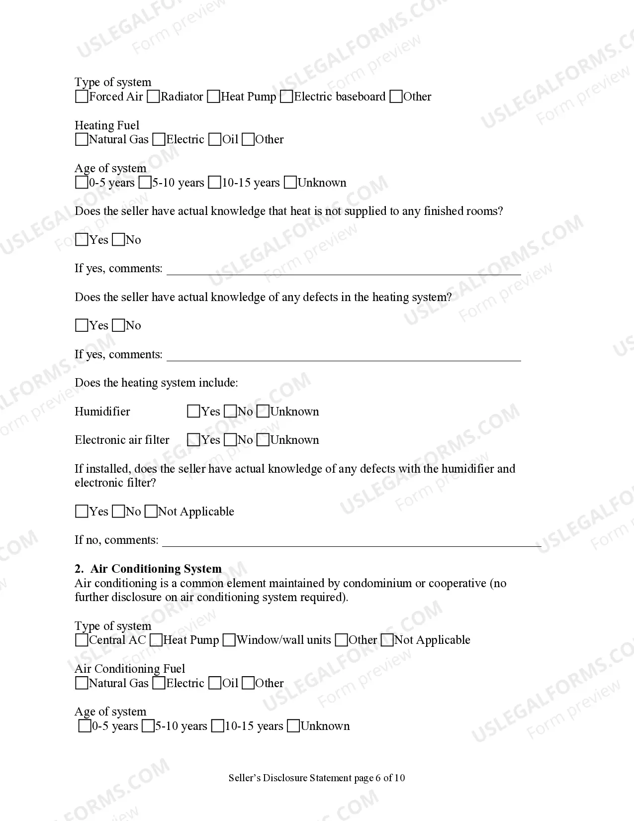 Preview Residential Real Estate Sales Disclosure Statement