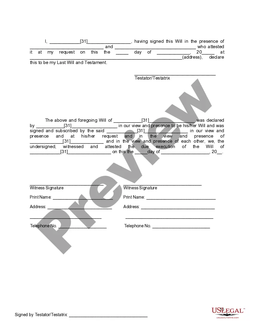 Preview Mutual Wills containing Last Will and Testaments for Man and Woman living together not Married with No Children