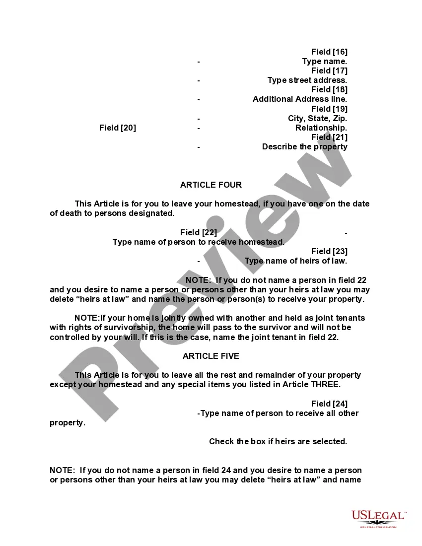 Preview Mutual Wills containing Last Will and Testaments for Man and Woman living together not Married with No Children