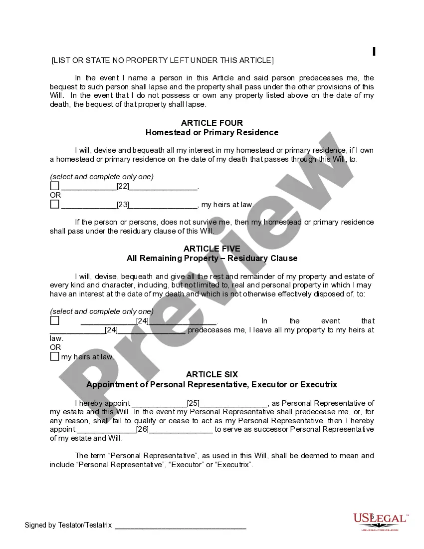 Preview Mutual Wills containing Last Will and Testaments for Man and Woman living together not Married with No Children