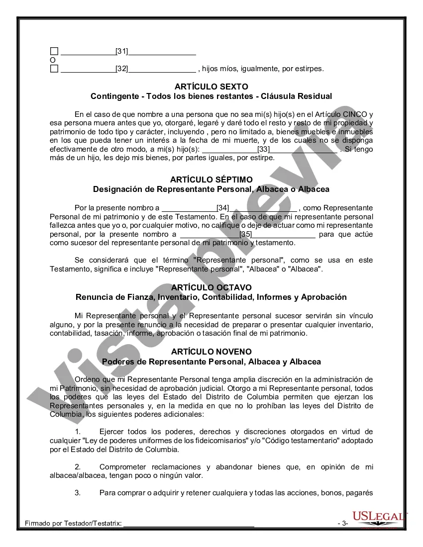 Preview Paquete de Testamentos Mutuos de Últimas Voluntades y Testamentos para Personas Solteras que conviven con Hijos Adultos
