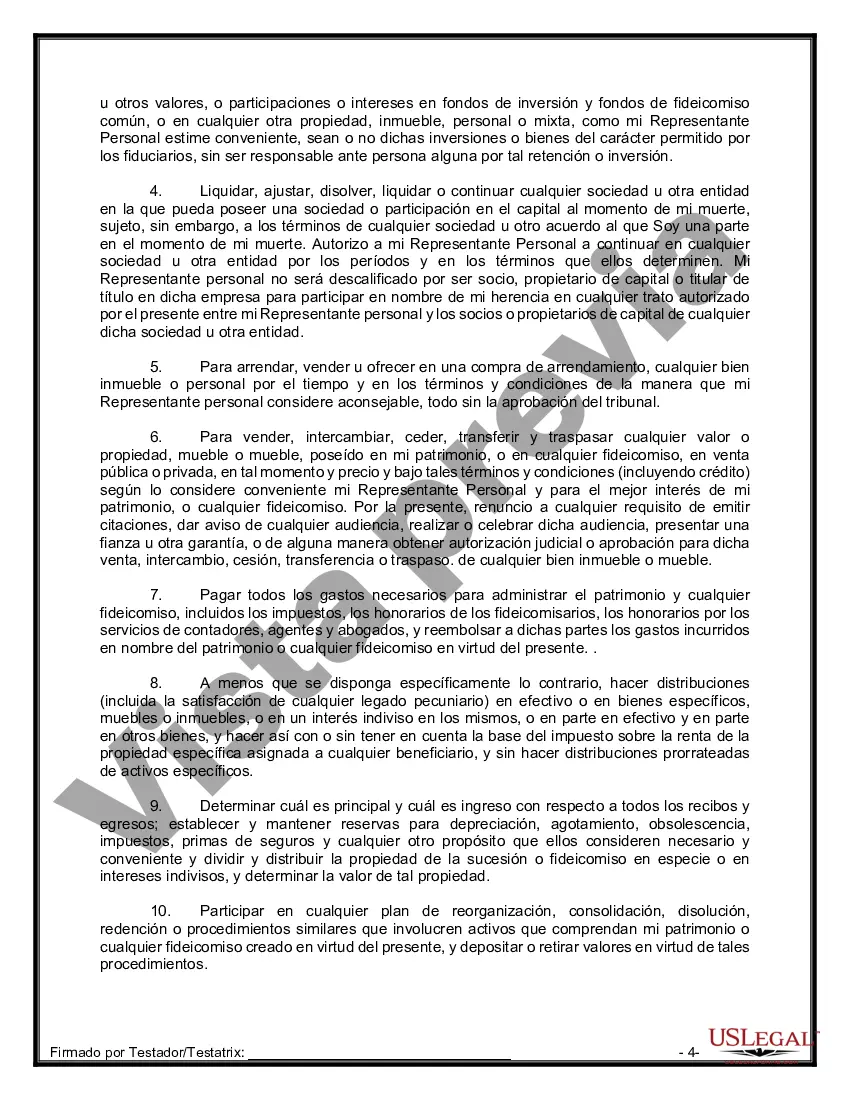 Preview Paquete de Testamentos Mutuos de Últimas Voluntades y Testamentos para Personas Solteras que conviven con Hijos Adultos