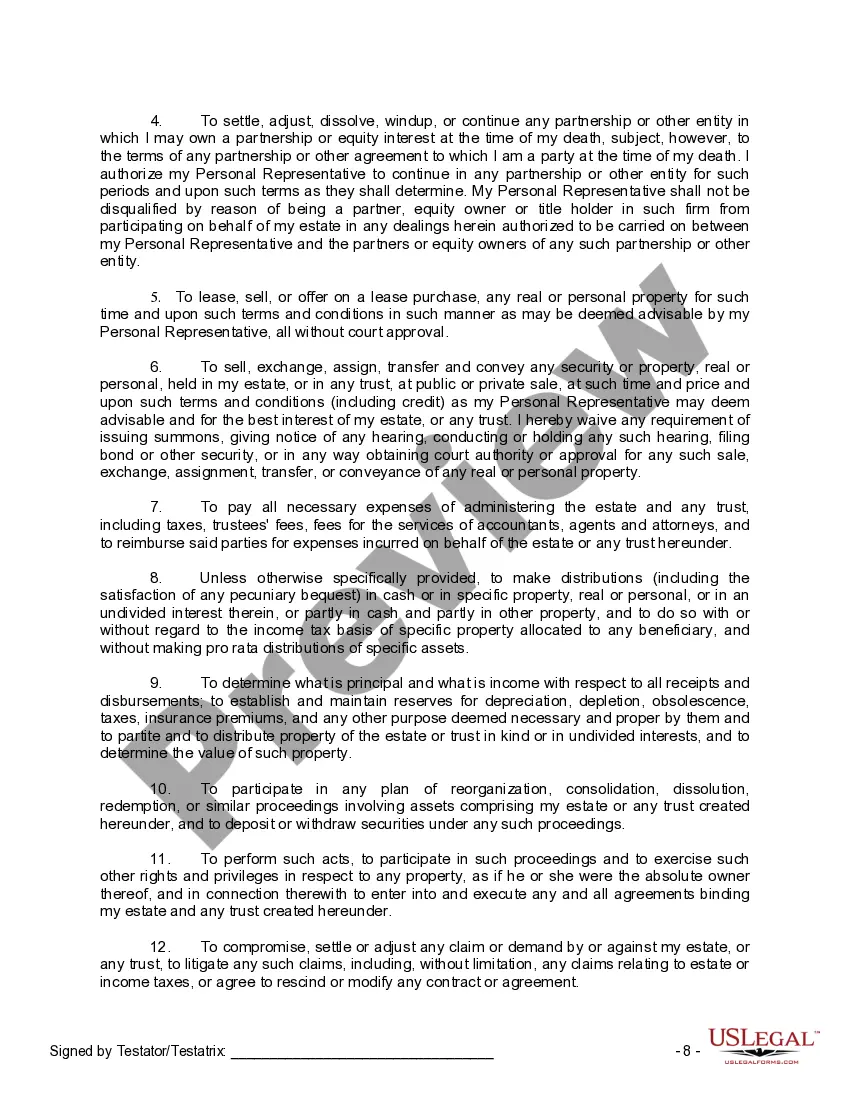 Preview Mutual Wills Package of Last Wills and Testaments for Man and Woman living together not Married with Adult Children