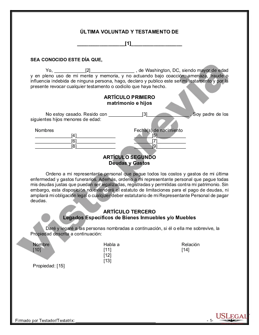 Preview Testamentos Mutuos o Últimas Voluntades y Testamentos para Personas Solteras que conviven con Hijos Menores