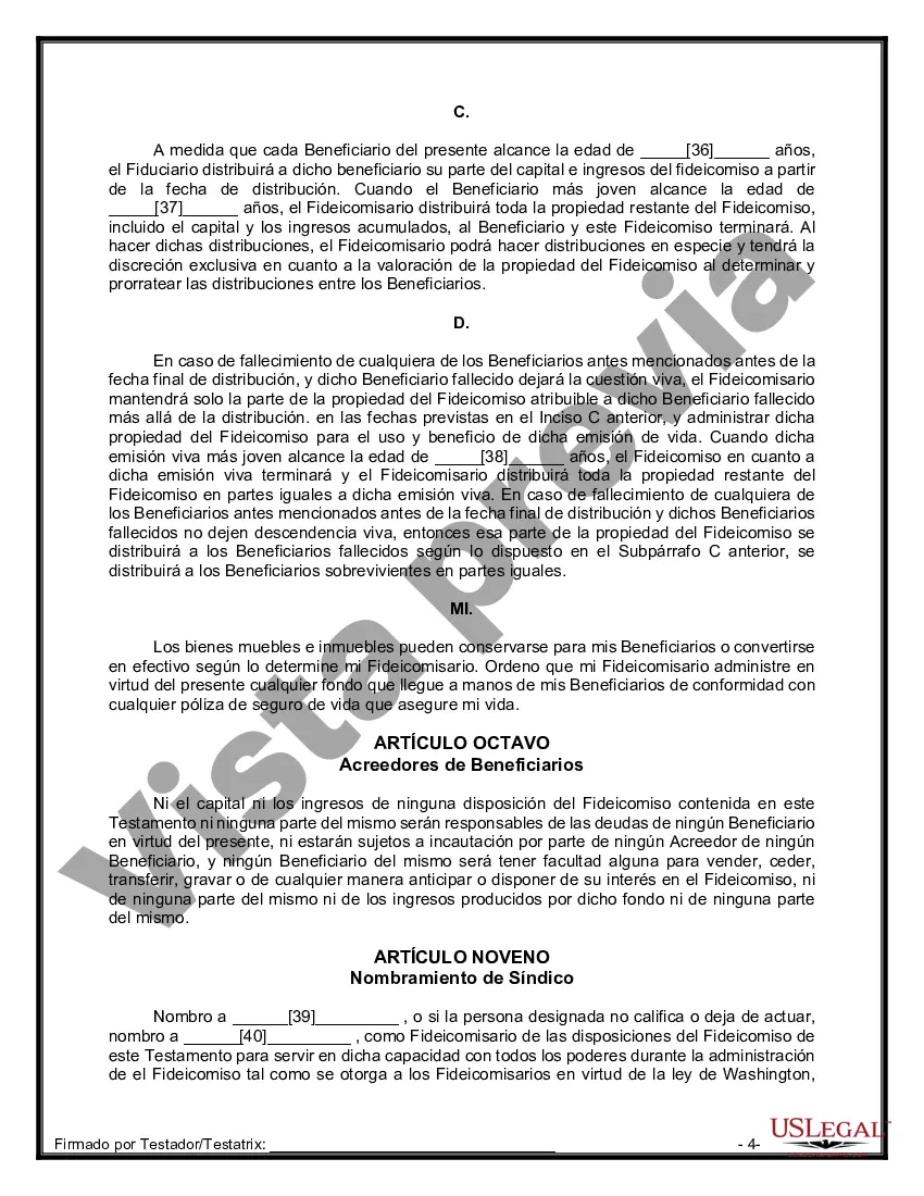 Preview Testamentos Mutuos o Últimas Voluntades y Testamentos para Personas Solteras que conviven con Hijos Menores